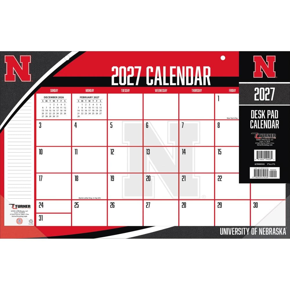 Nebraska Cornhuskers 2027 Desk Pad 17" X 11" Main Product Image