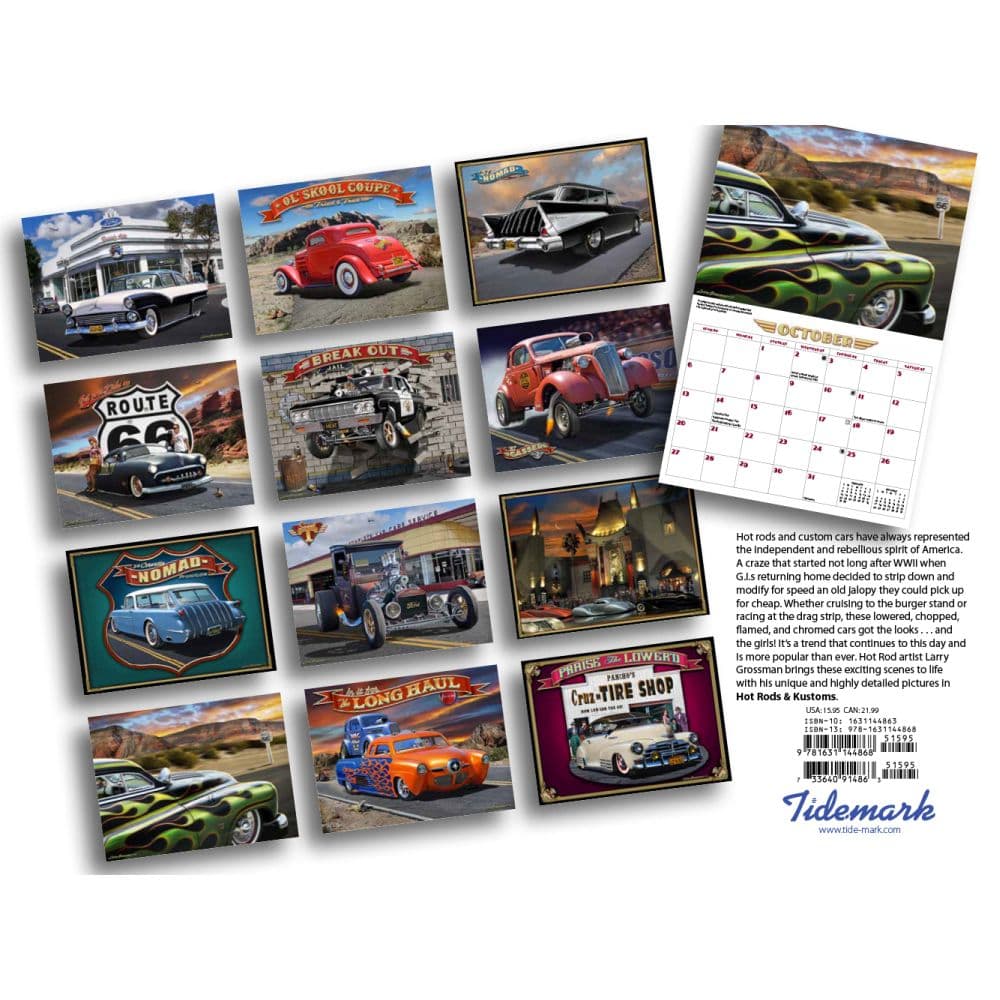 Hot Rods Grossman Art 2024 Wall Calendar