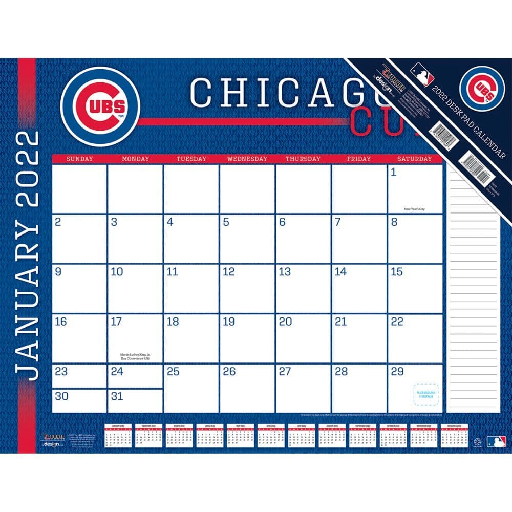 Mlb Chicago Cubs 2022 Desk Pad - Calendars.com