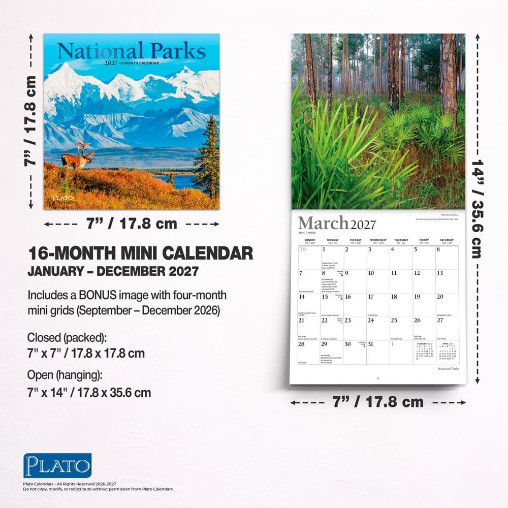 National Parks Foil 2027 Mini Wall Calendar Sixth Alternate Image