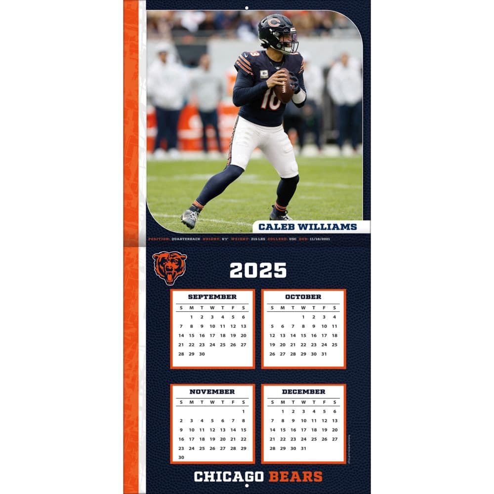 NFL Chicago Bears Caleb Williams 2026 Wall Calendar Second Alternate image