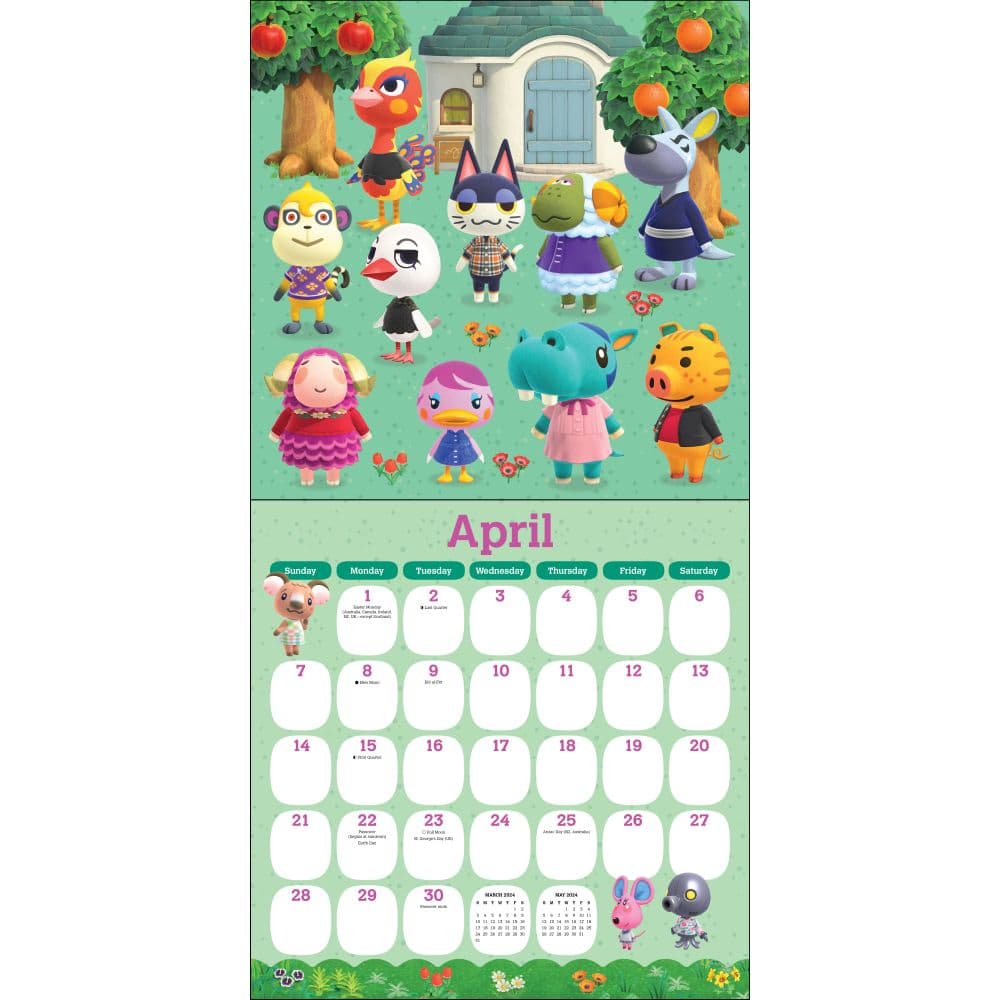 Animal Crossing 2024 Wall Calendar
