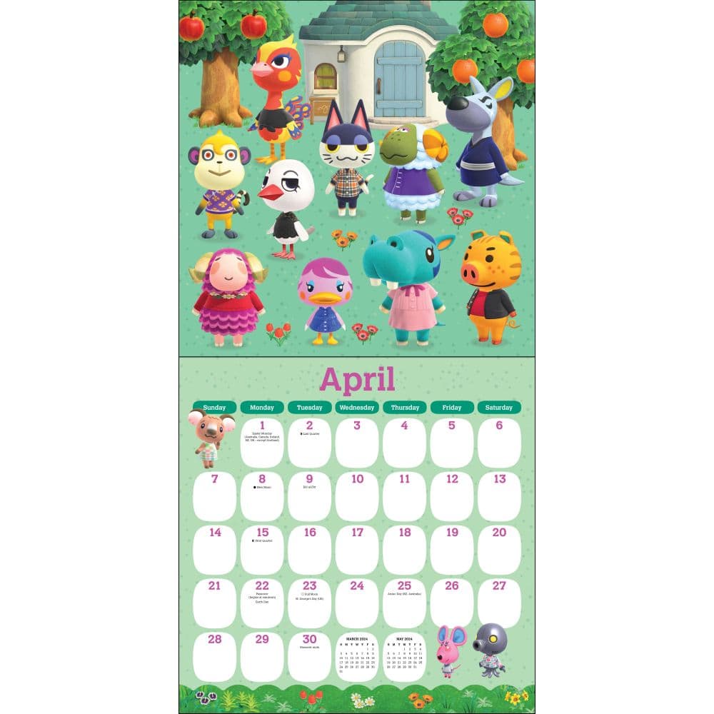 Animal Crossing 2025 Wall Calendar