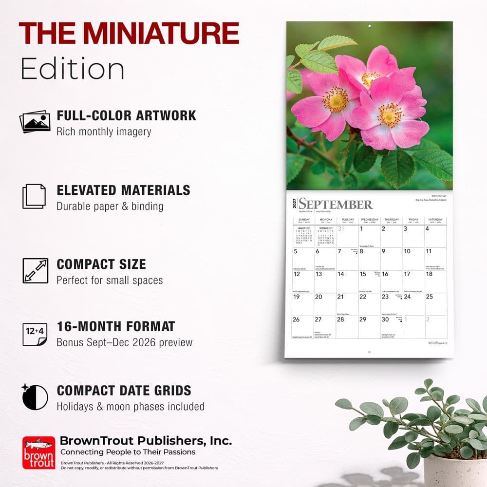 Wildflowers 2027 Mini Wall Calendar Fifth Alternate Image