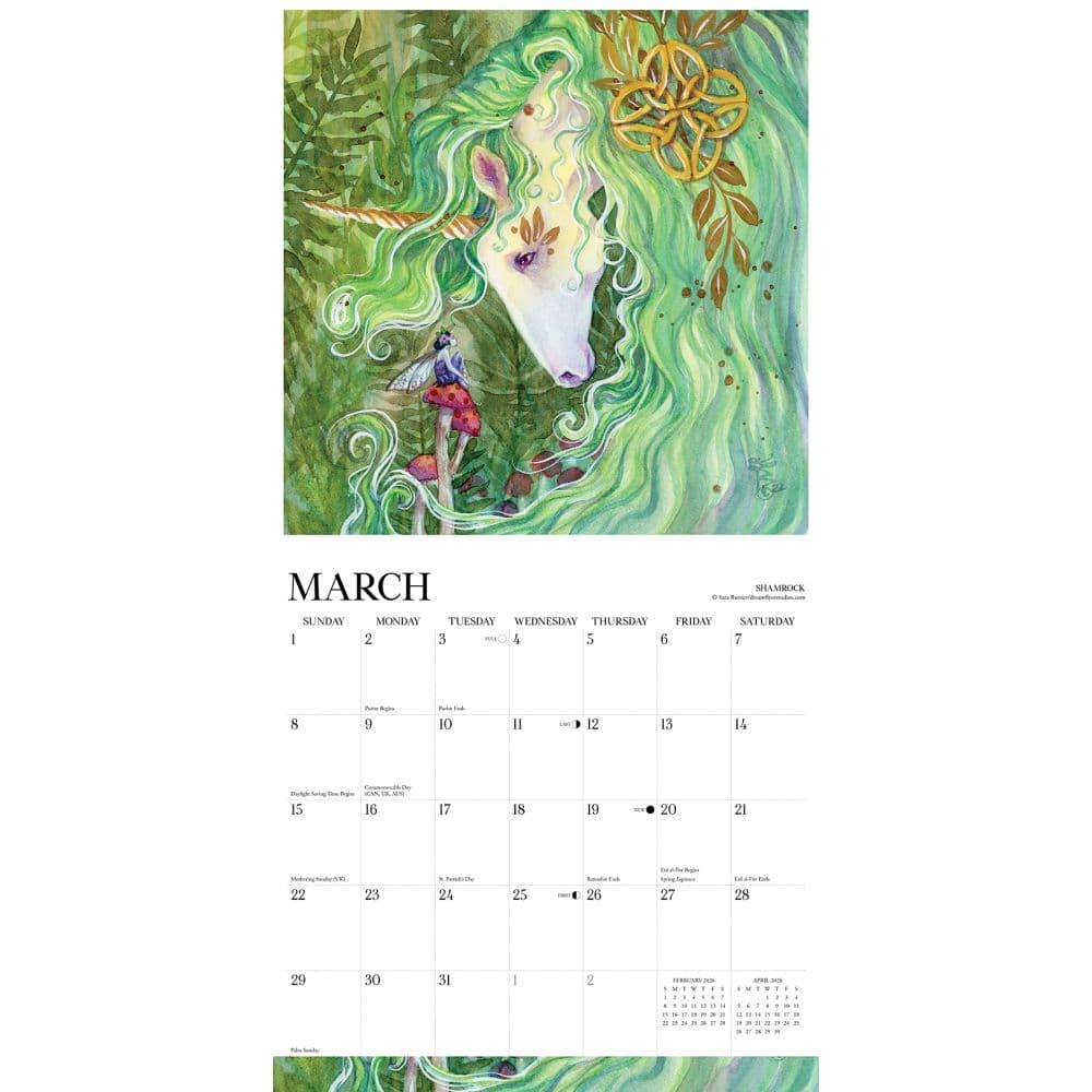 Unicorns by Sara Burrier 2026 Wall Calendar Second Alternate Image