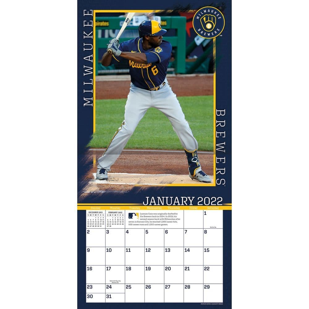 Mlb Milwaukee Brewers 2022 Wall Calendar Calendars Com