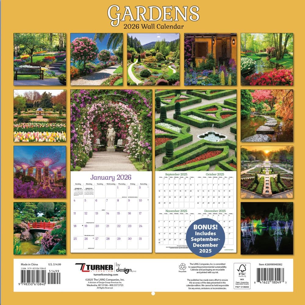 Gardens 2026 Wall Calendar_ALT1