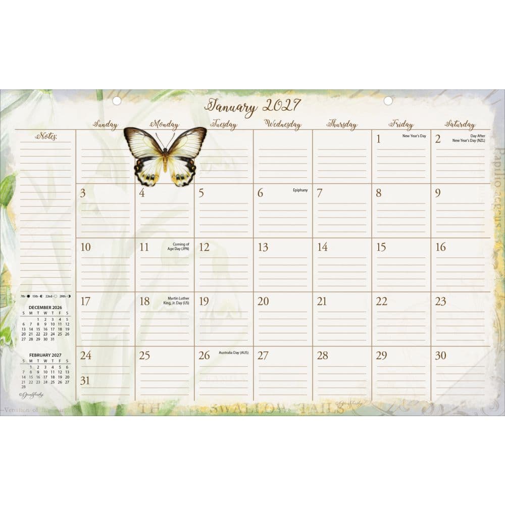 Butterflies 2027 Desk Pad Calendar First Alternate Image