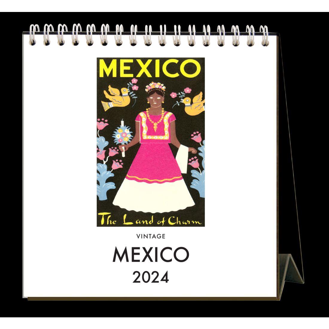 Mexico Nostalgic 2024 Easel Desk Calendar