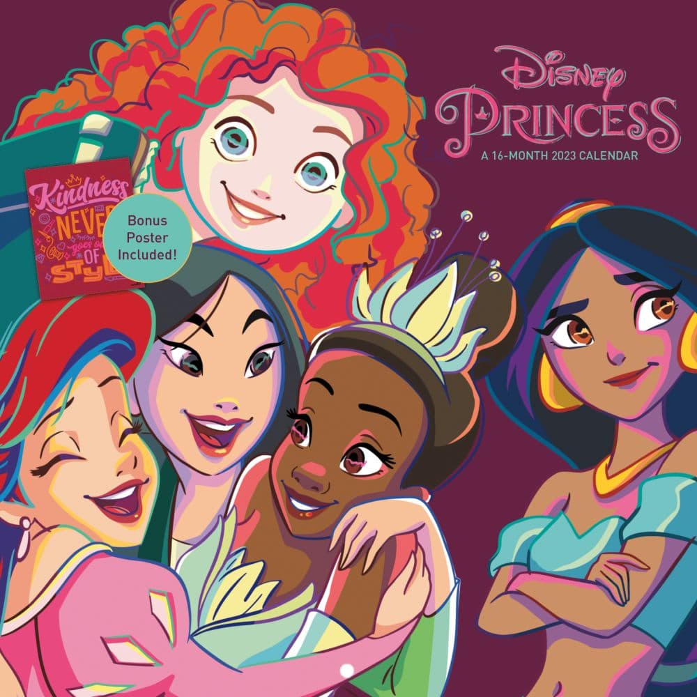 Trends International Disney Princess Excl wPrint 2023 Wall Calendar