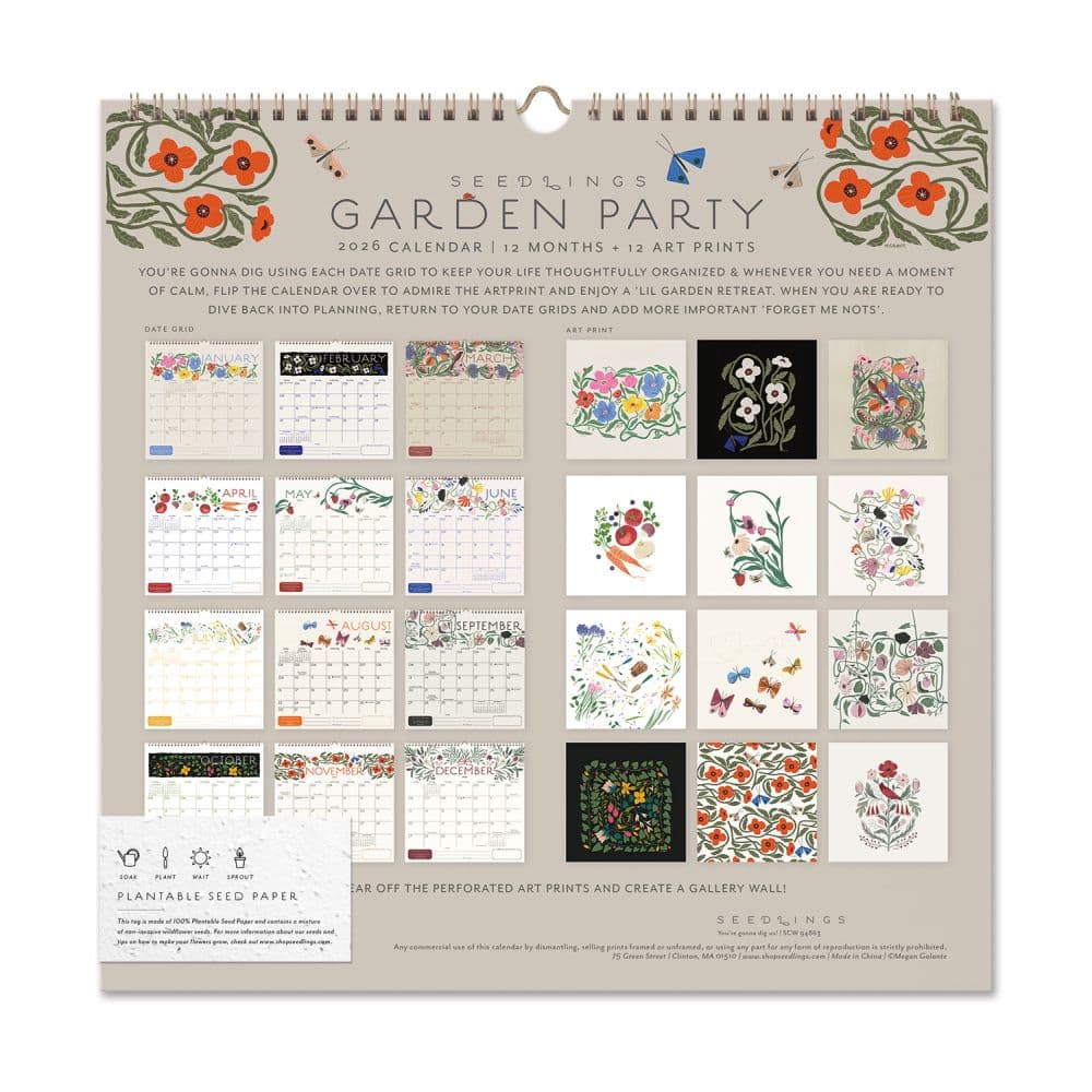 Garden Party Seedlings 2026 Wall Calendar First Alternate Image