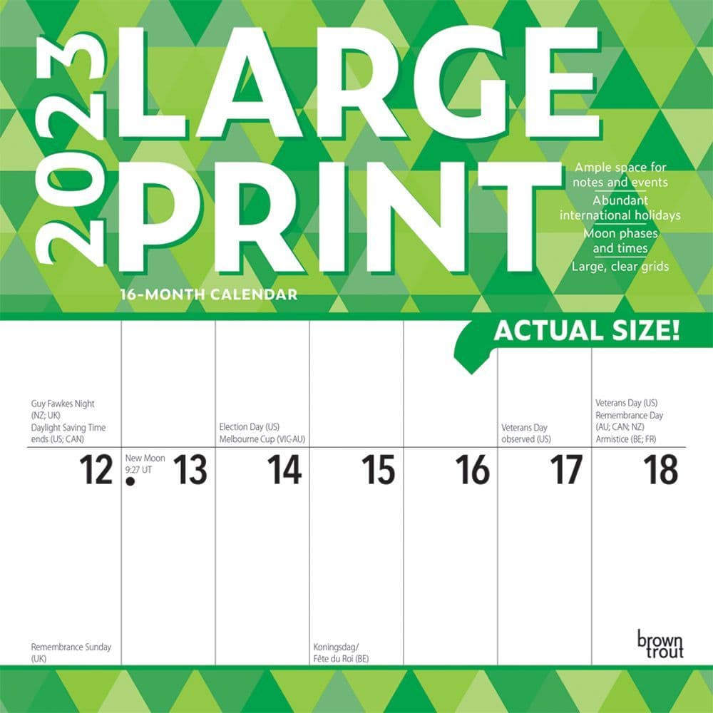 Large Print 2023 Square Wall Calendar - Calendars.com
