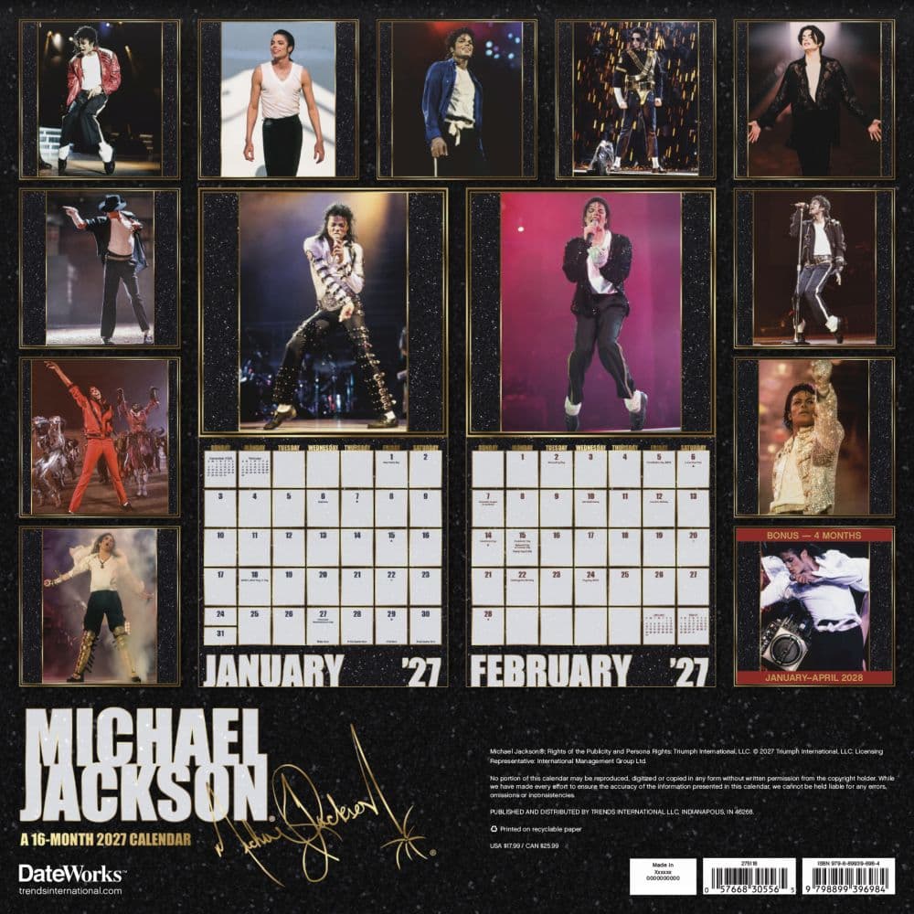 Michael Jackson 2027 Wall Calendar First Alternate Image