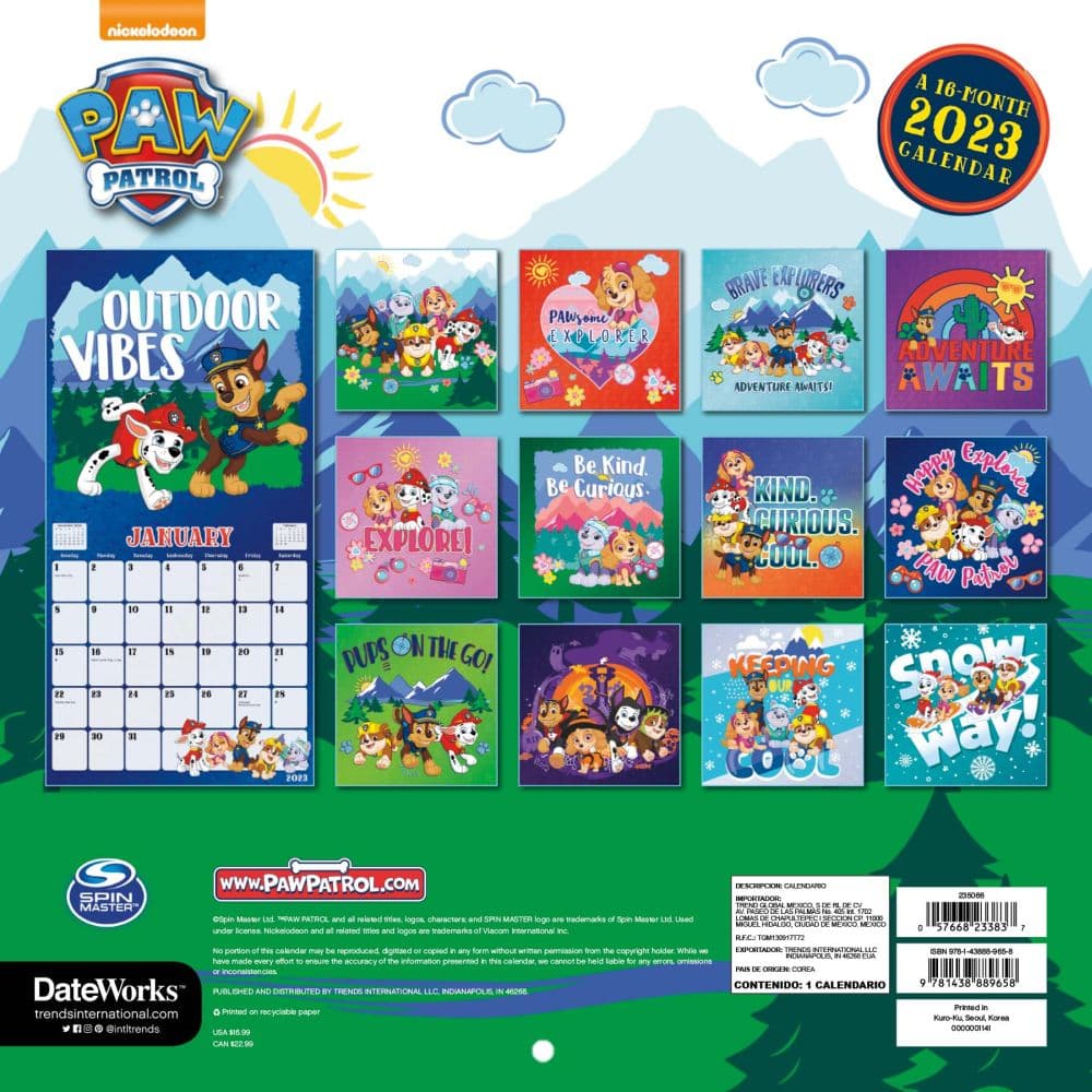 Paw Patrol Calendar - Printable Calendar