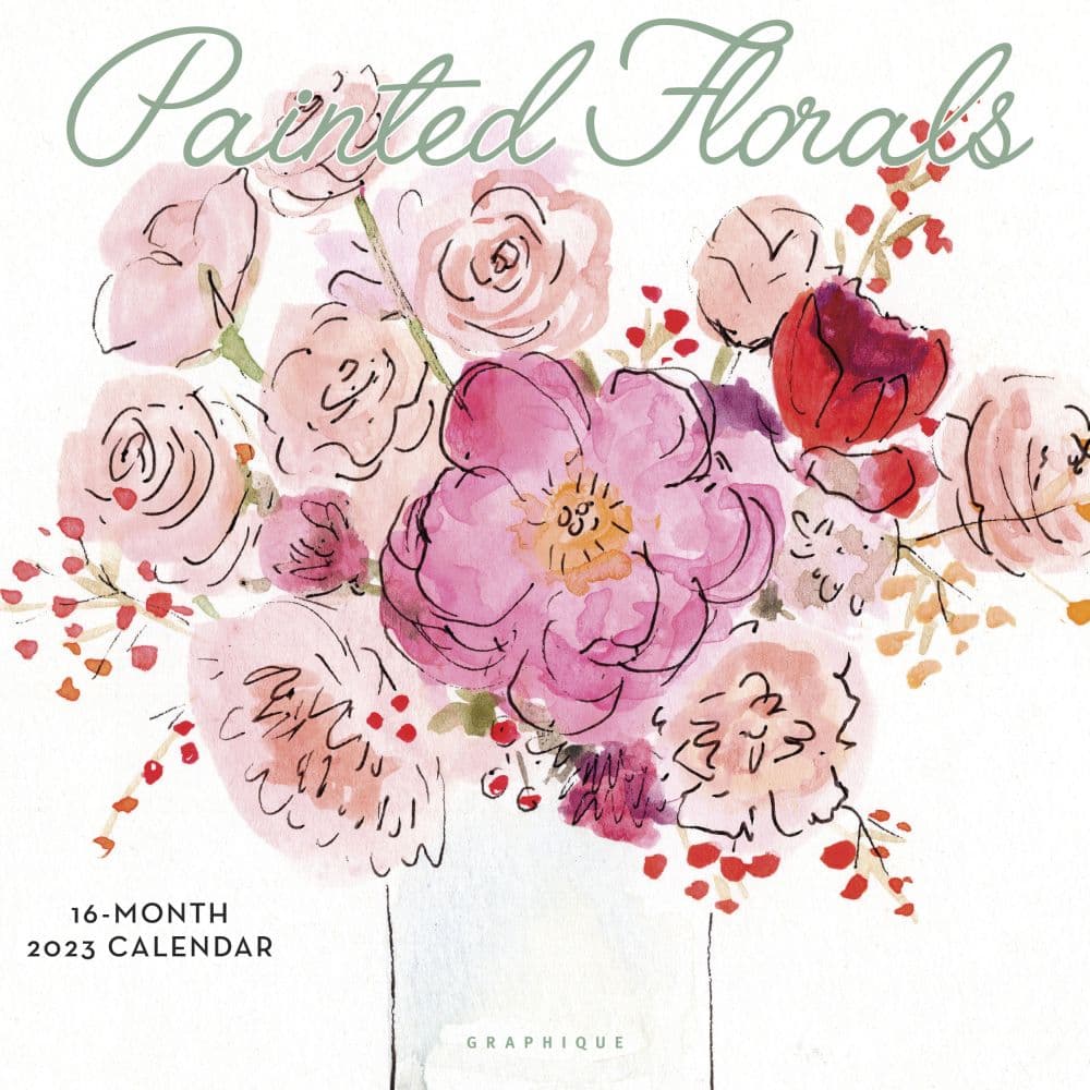 Graphique De France Painted Florals 2023 Wall Calendar