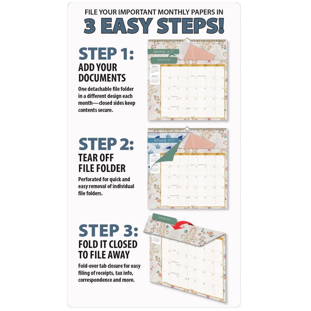 Patina Vie 2025 File It Wall Calendar