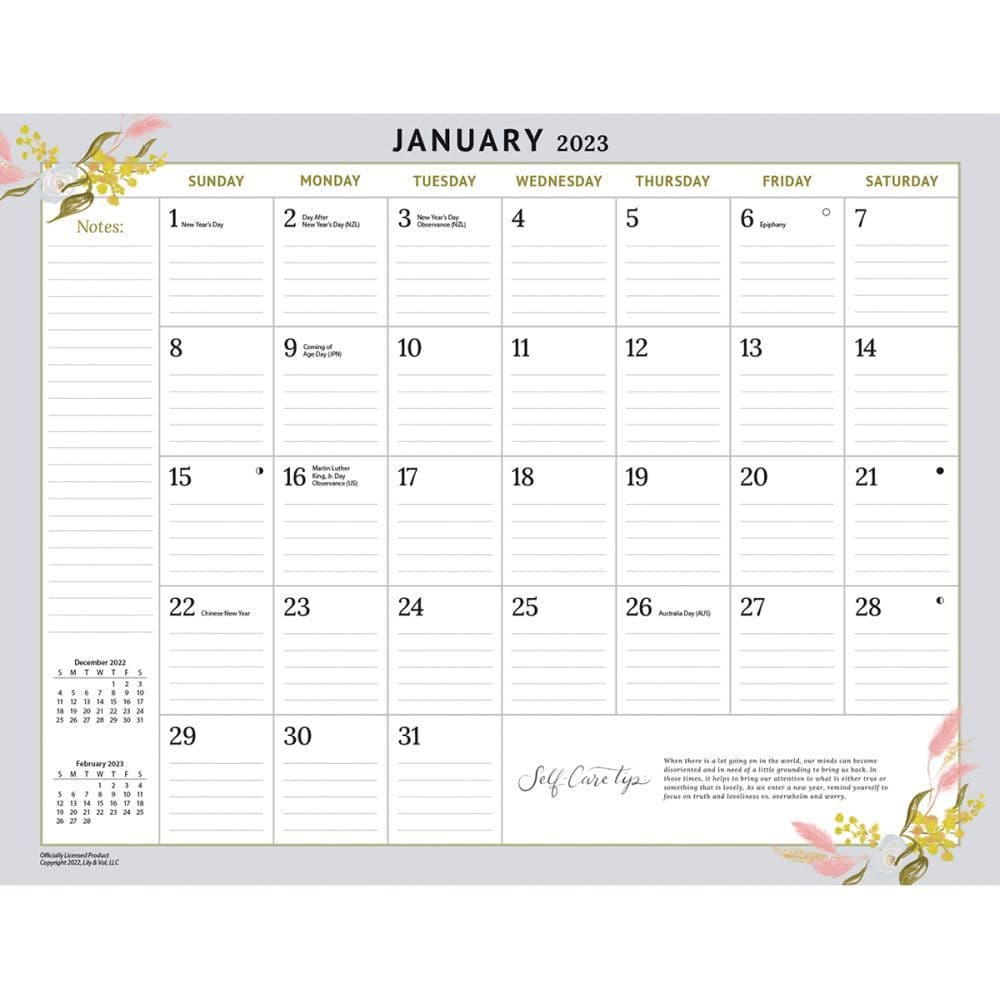 Be Gentle With Yourself 2023 Desk Pad by Lang Calendars For All