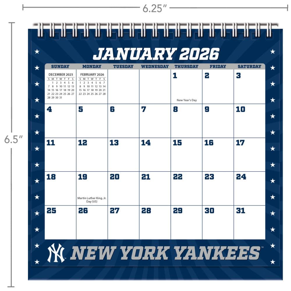 MLB New York Yankees 2026 Easel Desk Calendar Third Alternate Image