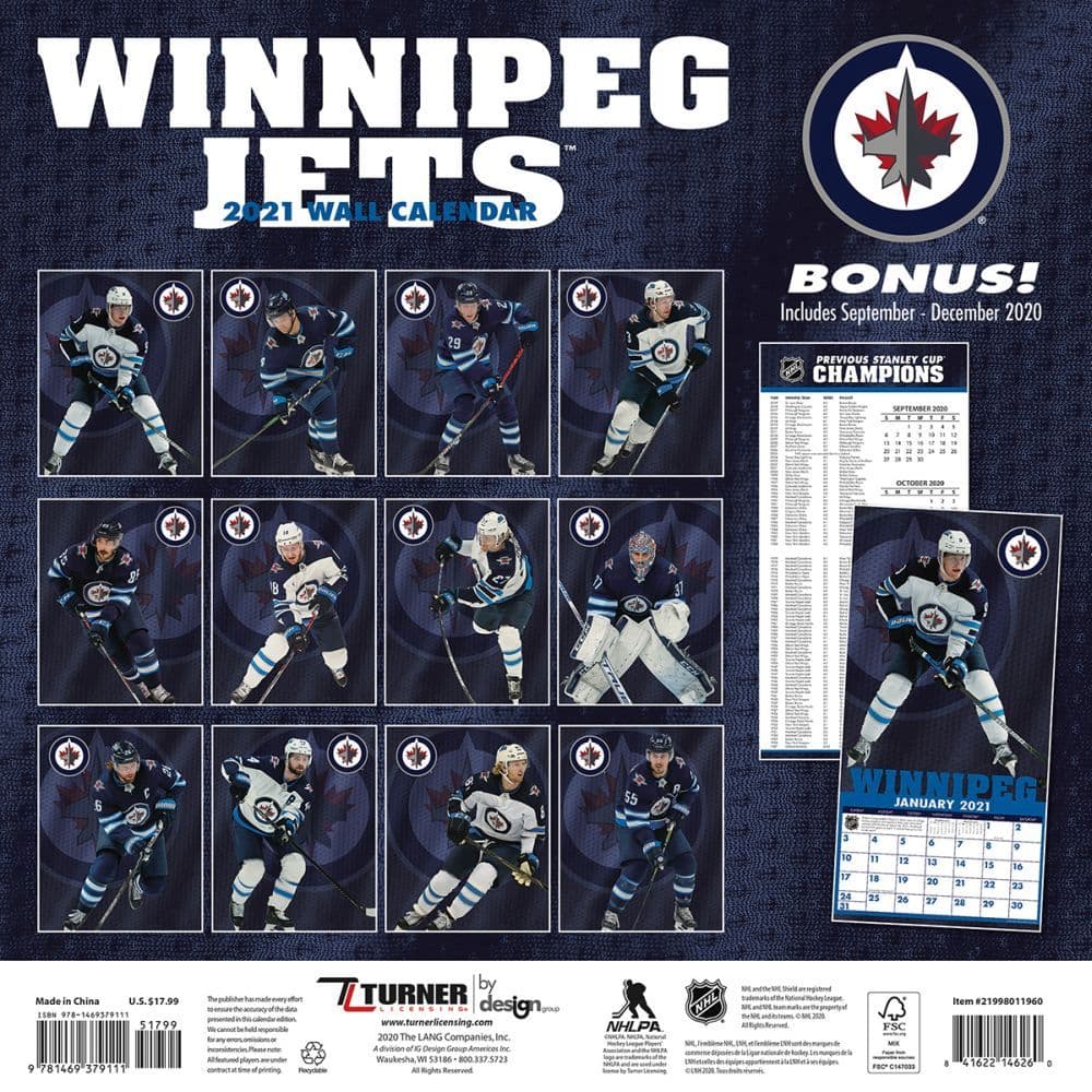 Winnipeg Jets Team Wall Calendar