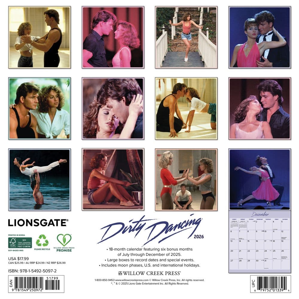 Dirty Dancing 2026 Wall Calendar First Alternate Image