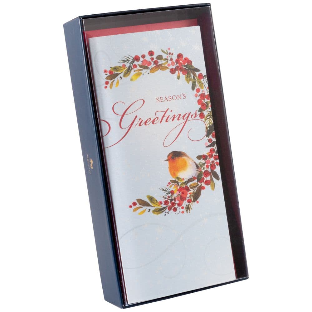 Robin on Grnery Berries 8 Count Boxed Christmas Cards Fifth Alternate Image width="1000" height="1000"