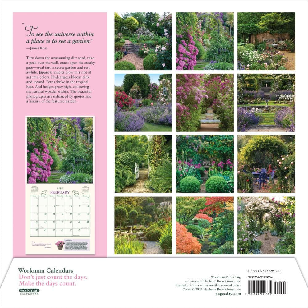 Secret Garden 2025 Wall Calendar - Calendars.com