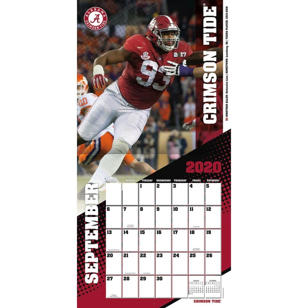 Alabama Crimson Tide Wall Calendar