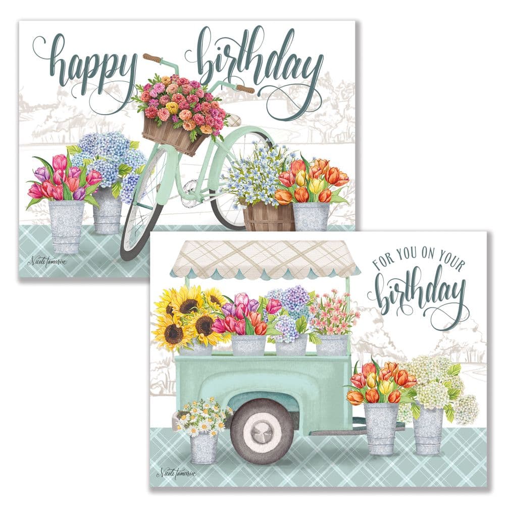 Flower Market Birthday Assorted Boxed Note Cards  alt2