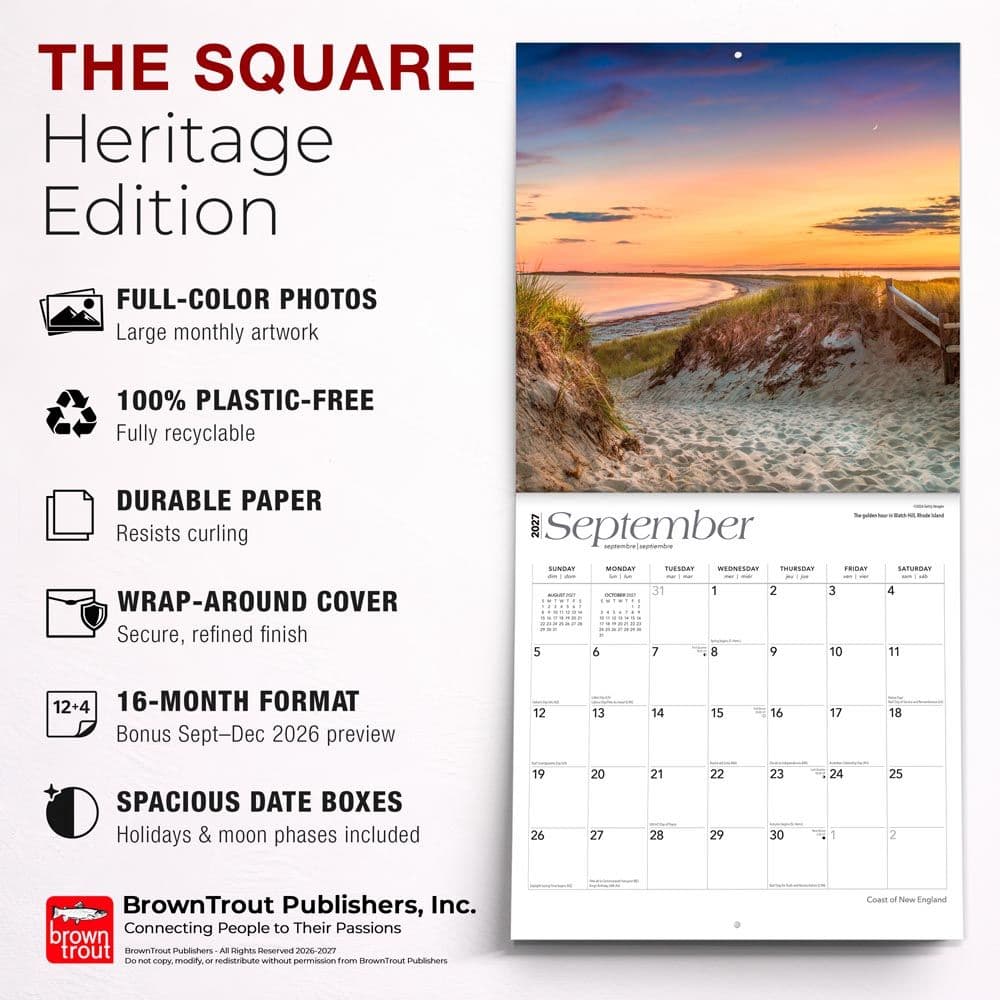 Coast of New England 2027 Wall Calendar Fifth Alternate Image