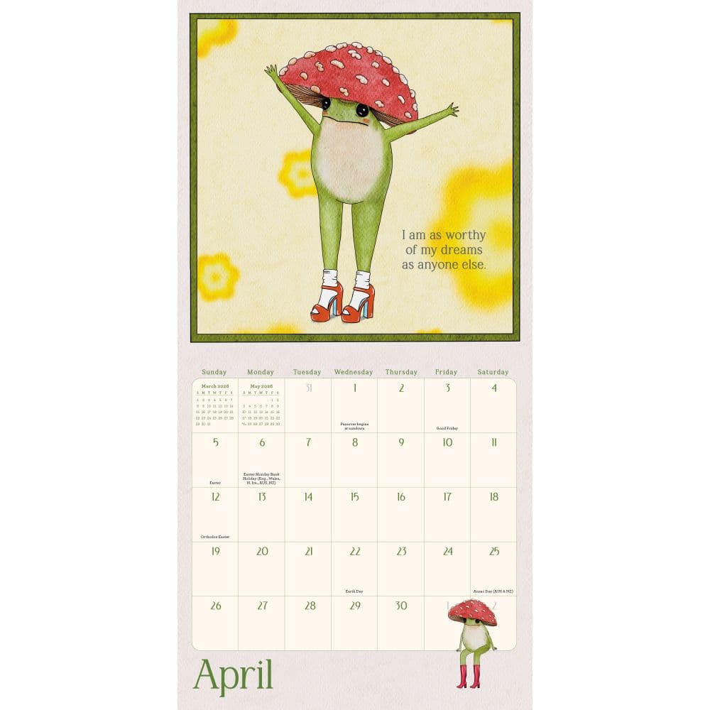 Little Frogs Self Care Guide 2026 Mini Wall Calendar Second Alternate image