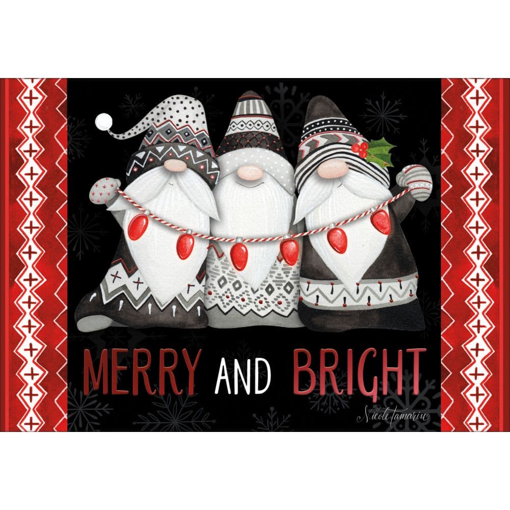 Merry and Bright Gnomes by Susan Winget Petite Christmas Cards Main Image