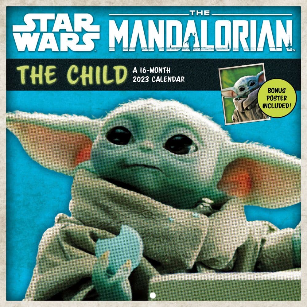 Trends International Mandalorian Child SW Excl wPrint 2023 Wall Calendar