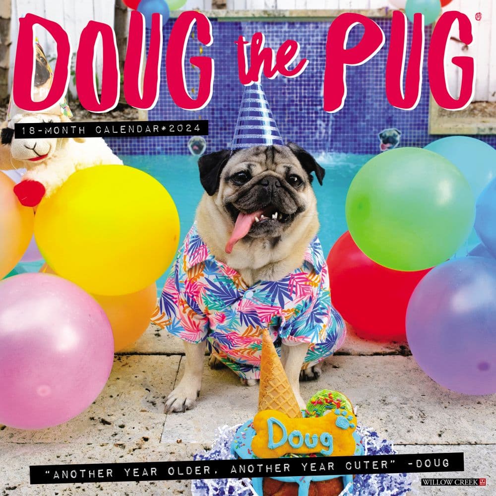 Doug the Pug 2024 Wall Calendar - Calendars.com