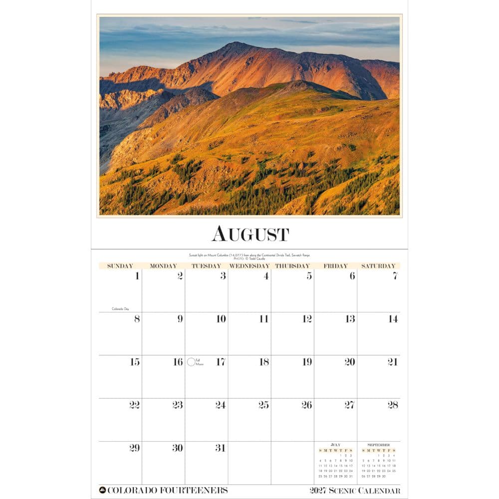 Colorado Fourteeners 2027 Wall Calendar Third Alternate Image