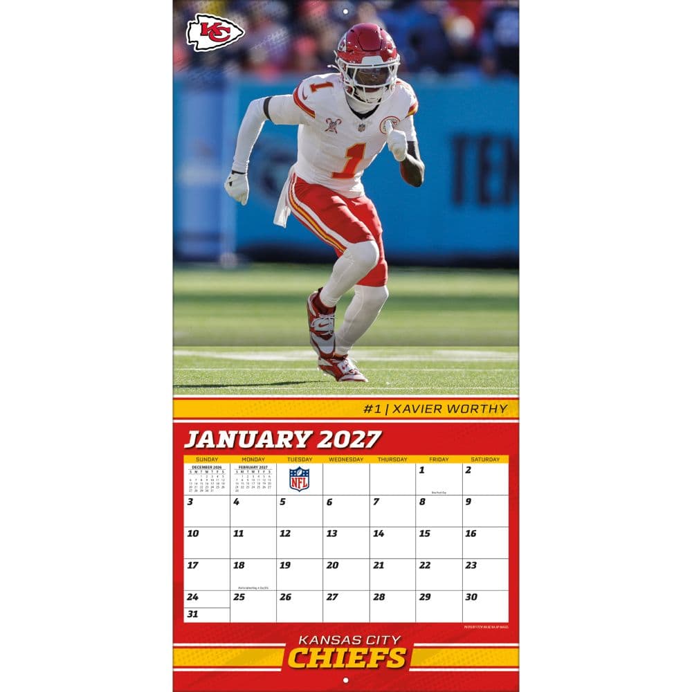 NFL Kansas City Chiefs 2027 Wall Calendar Third Alternate Image