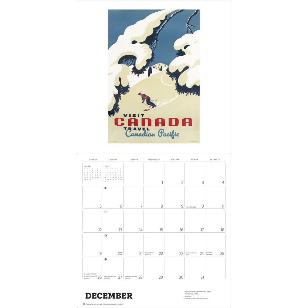 Canadian Travel Posters 2027 Wall Calendar Sixth Alternate Image