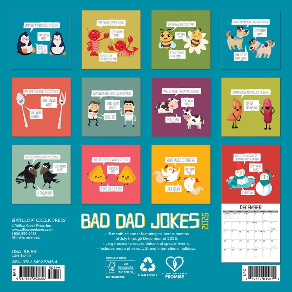 Bad Dad Jokes 2026 Mini Wall Calendar First Alternate Image
