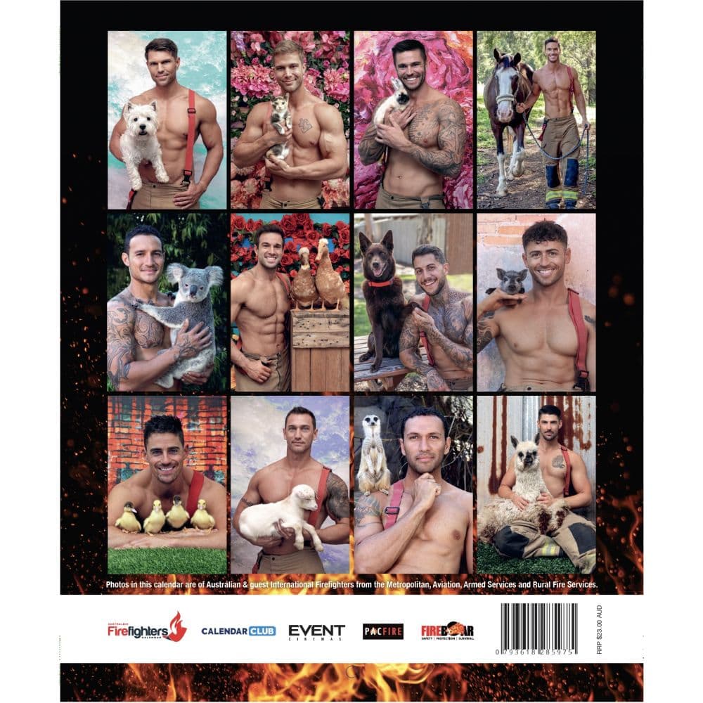 Australian Firefighters Mixed Animals 2024 Wall Calendar Alt1