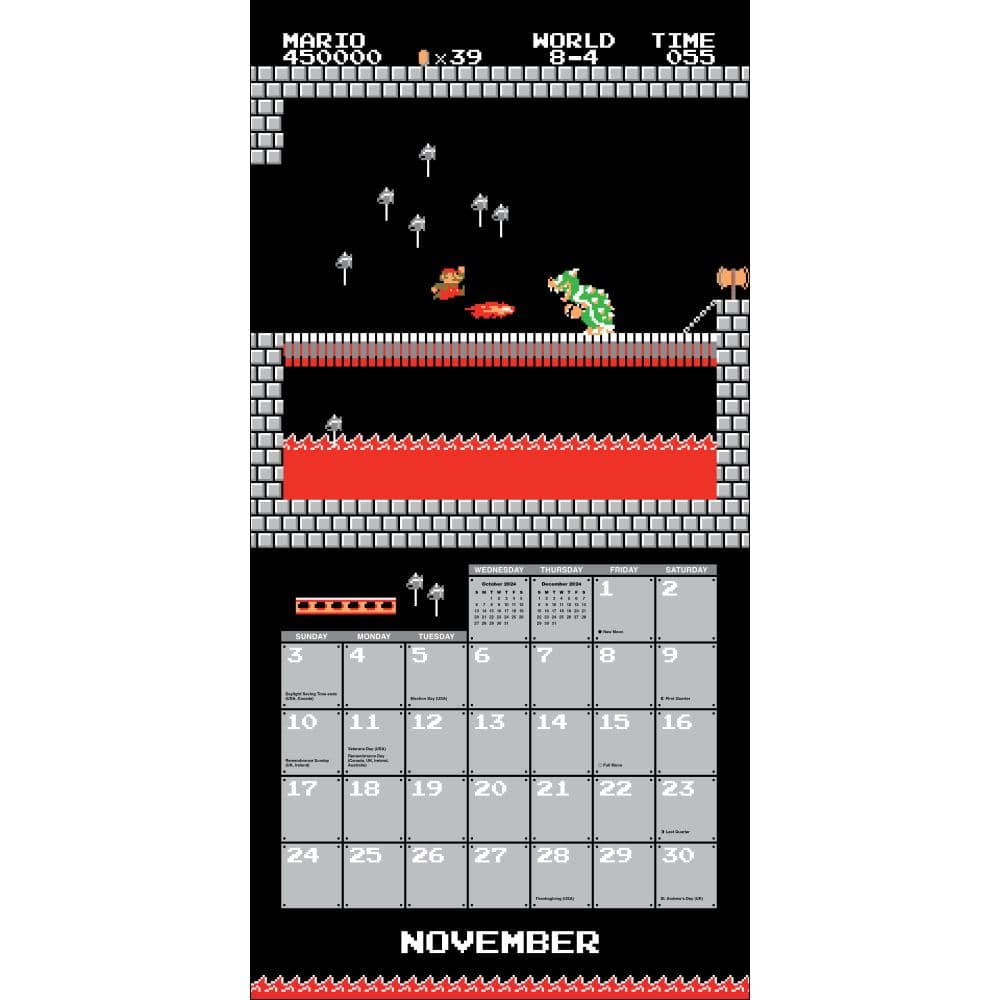 Super Mario Bros. 8-Bit Retro 2024 Wall Calendar - Calendars.com