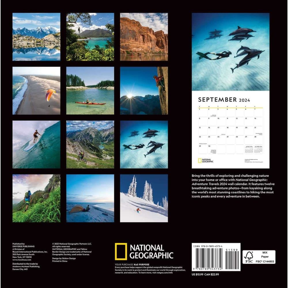 National Geographic Adventure Travels 2024 Wall Calendar_ALT1