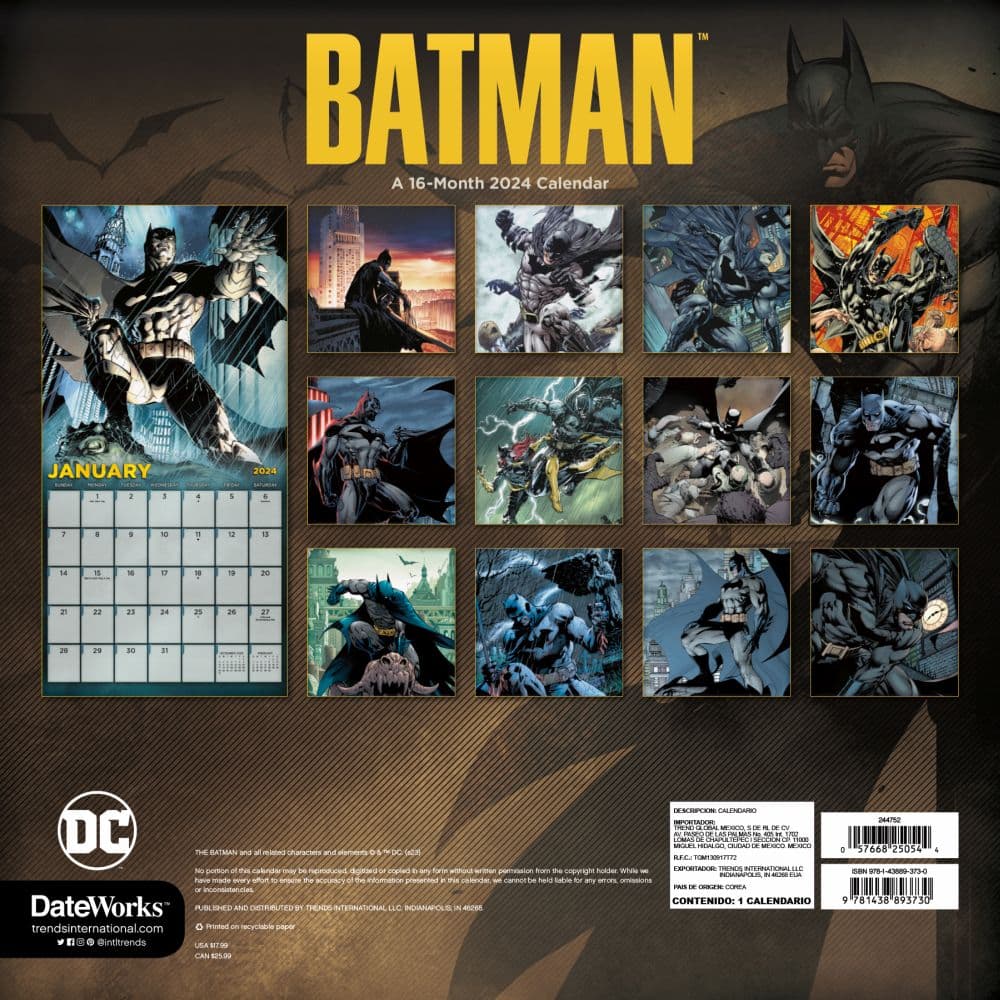 Batman 2024 Wall Calendar Alternate Image 2