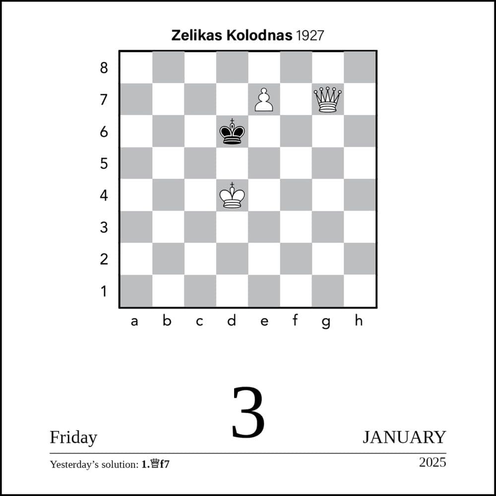 Chess 2025 Desk Calendar Fourth Alternate Image width=&quot;1000&quot; height=&quot;1000&quot;