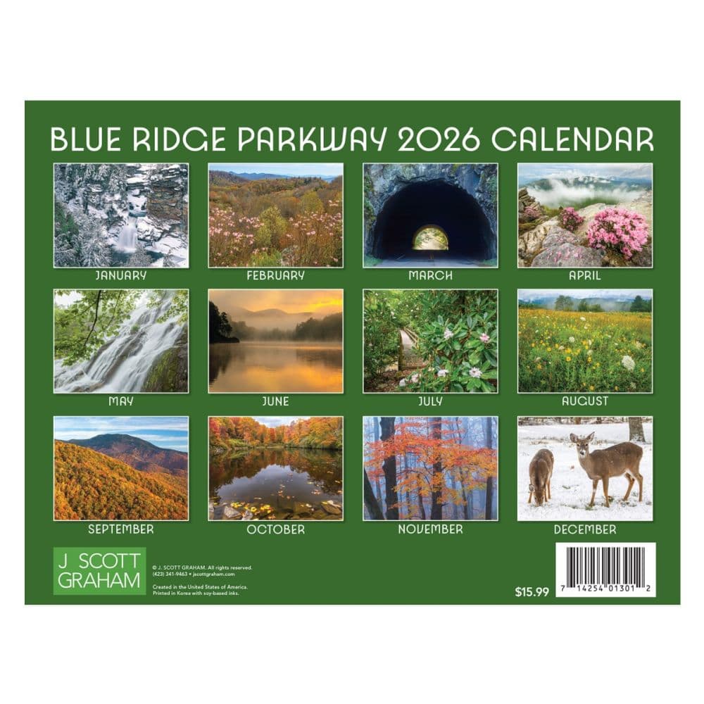 Blue Ridge Parkway 2026 Wall Calendar First Alternate Image