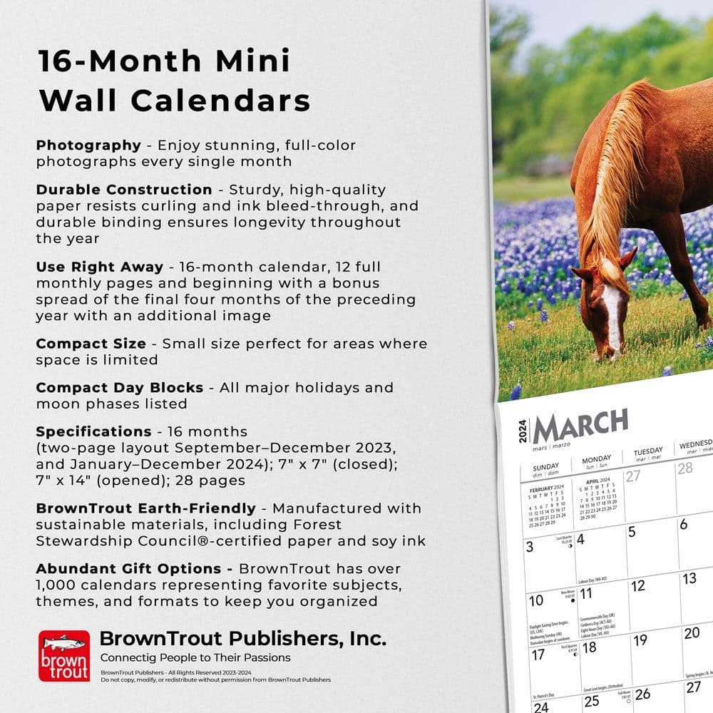Horses 2024 Mini Wall Calendar Fourth Alternate Image width=&quot;1000&quot; height=&quot;1000&quot;