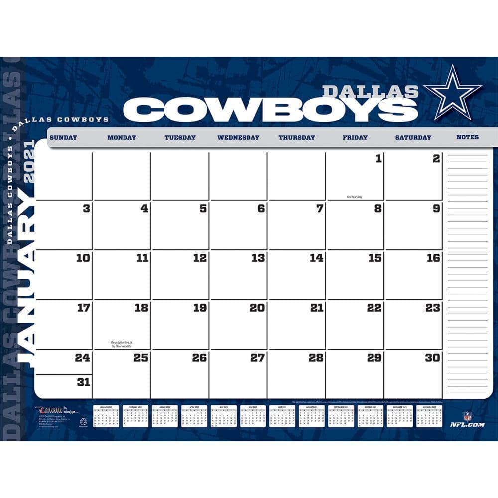 Dallas Cowboys Desk Pad - Calendars.com