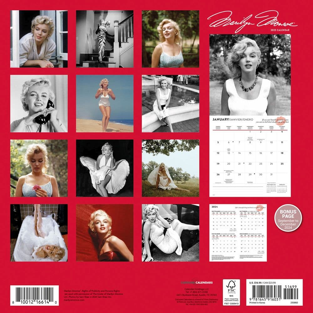 Marilyn Monroe 2025 Wall Calendar First Alternate Image width=&quot;1000&quot; height=&quot;1000&quot;