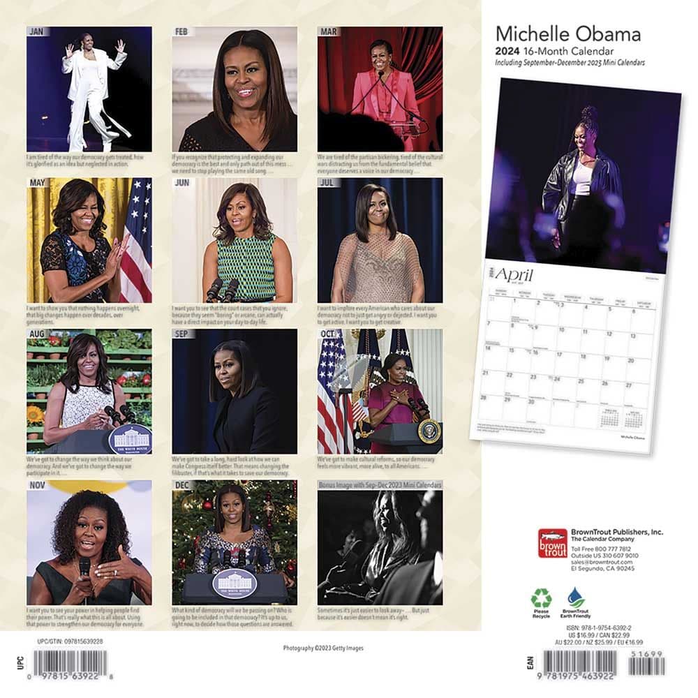 Michelle Obama 2024 Wall Calendar - Calendars.com