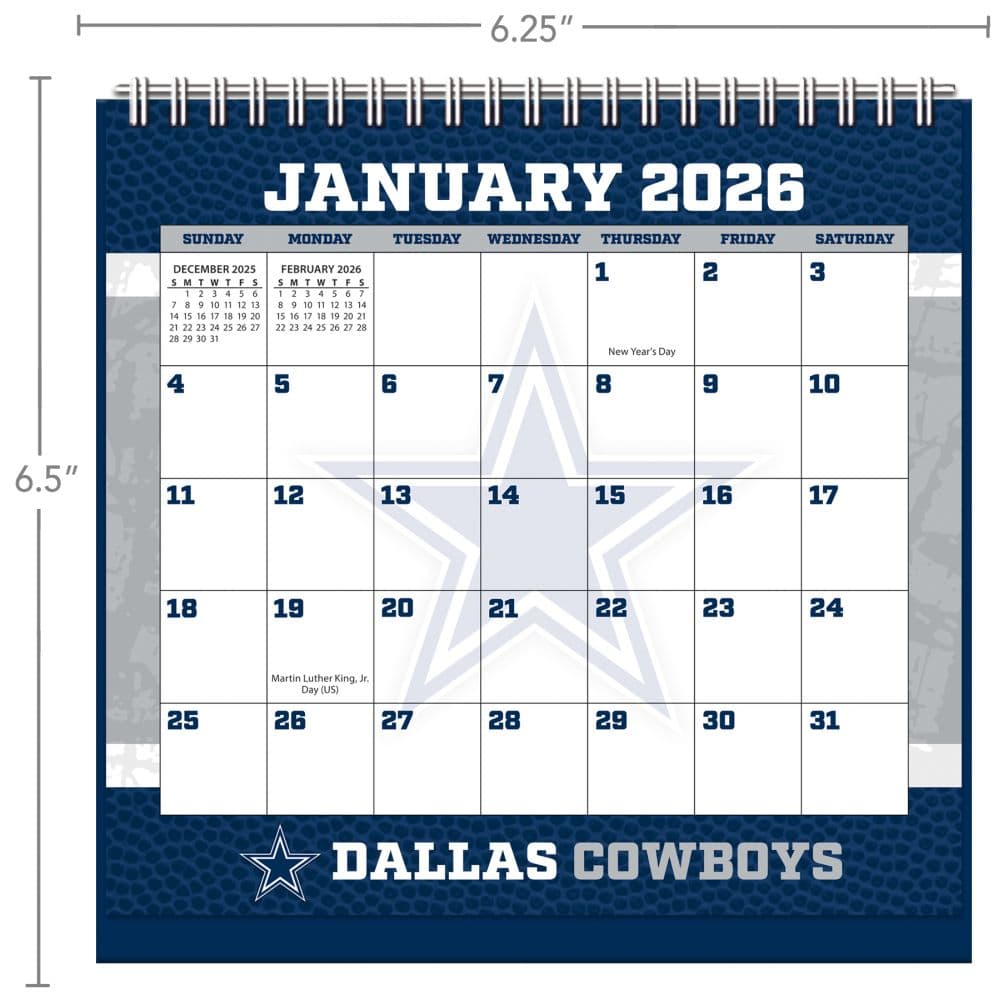 NFL Dallas Cowboys 2026 Easel Desk Calendar Third Alternate Image