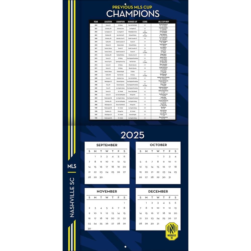 MLS Nashville SC 2026 Wall Calendar Second  Alternate Image