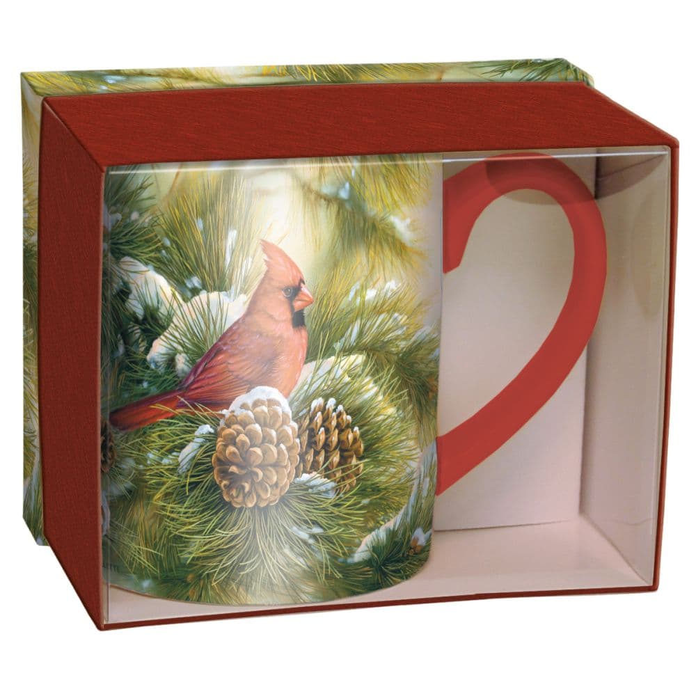 December Dawn Cardinal 14-oz. Mug w/ Decorative Box by Rosemary Millette Third Alternate Image width=&quot;1000&quot; height=&quot;1000&quot;